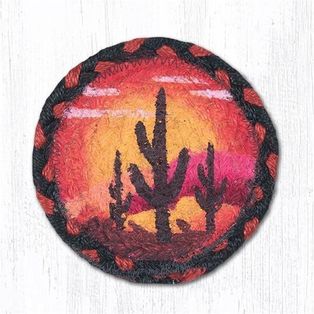 Palacedesigns 5 in. Desert Sunset Individual Round Printed Coaster Rug PA2858073